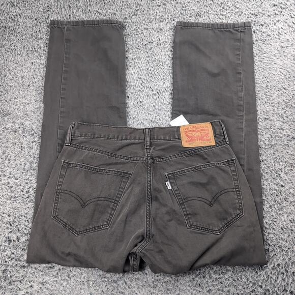 Levis 505 Jeans Men 31x30 Gray Distressed Normcore Straight Leg Rocker Chore - Picture 1 of 10